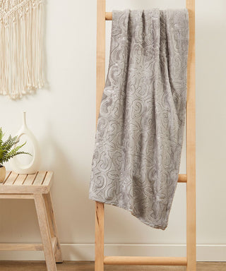 Embossed Dama Throw 50x60 - Grey