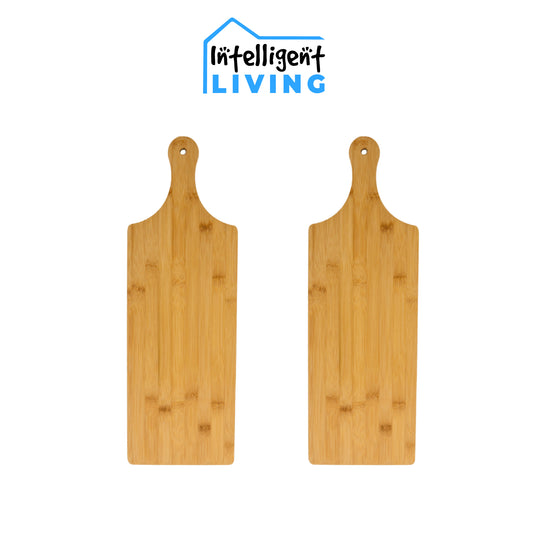 Bamboo Serving Board with Handle (2 Pack)