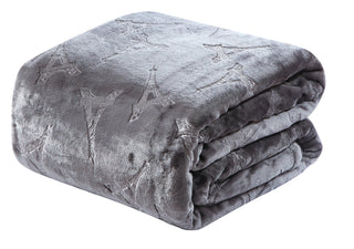 Embossed Eiffel Tower Throw 50x60 - Grey