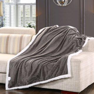 Corduroy Sherpa Throw 50x60 - Grey