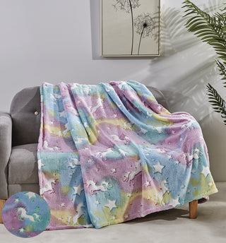 Soft & Cozy Glow in the Dark Throw - Glow Unicorn