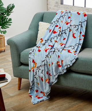 Ultra Soft Microplush Throw Blanket with Hanging Ornament Print