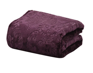 Embossed Versailles Throw 50x60 - Plum