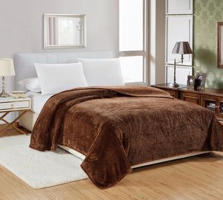 Popcorn Microplush Blanket - Queen - Chocolate
