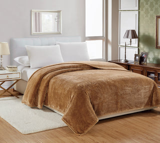 Popcorn Microplush Blanket - Queen - Taupe