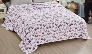 Rose Butterly Queen Microplush Throw Blanket