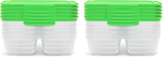 Meal Prep Nest-It Containers (10-Pack) - Clear/Green, Stackable and Durable