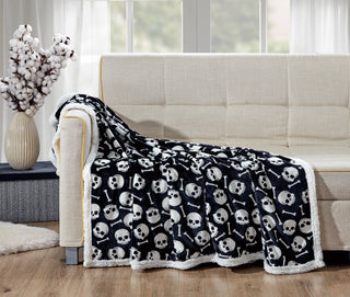 Skull & Bones Sherpa Throw - Ultra Soft & Cozy