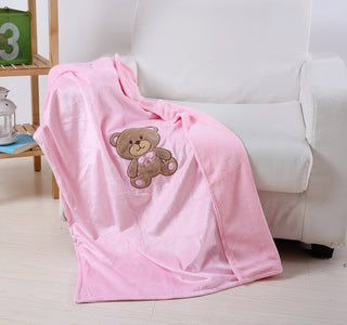 Teddy Bear Baby Blanket- Pink