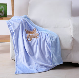 Teddy Bear Baby Blanket- Blue