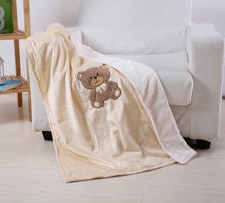 Teddy Bear Baby Blanket- Beige