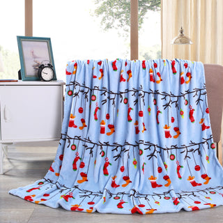 Ultra Soft Microplush Throw Blanket with Hanging Ornament Print